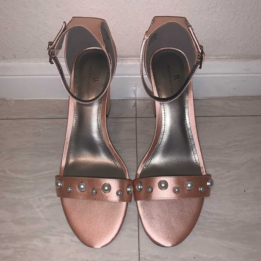 NWOT Satin Baby Pink Pearl 3.5" Worthington Heels